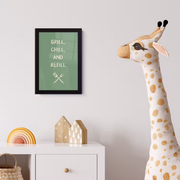 Poster met lijst - Grill - Groen - Zomer - Quote — 5