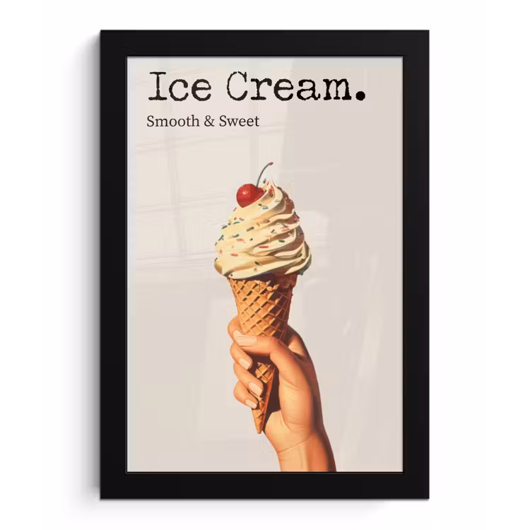 Poster met lijst - Ice cream - Softijs - Kleurrijk - Kers — 1