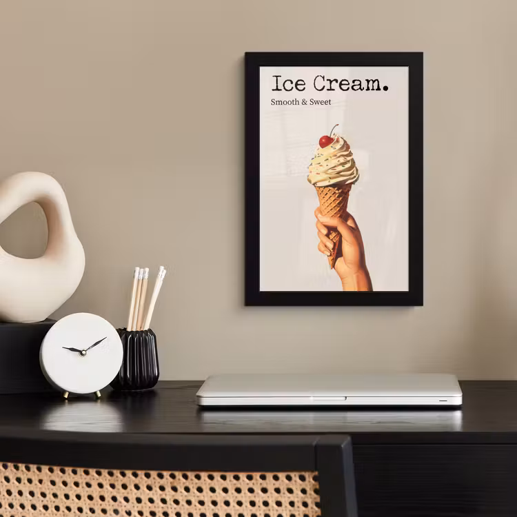 Poster met lijst - Ice cream - Softijs - Kleurrijk - Kers — 3