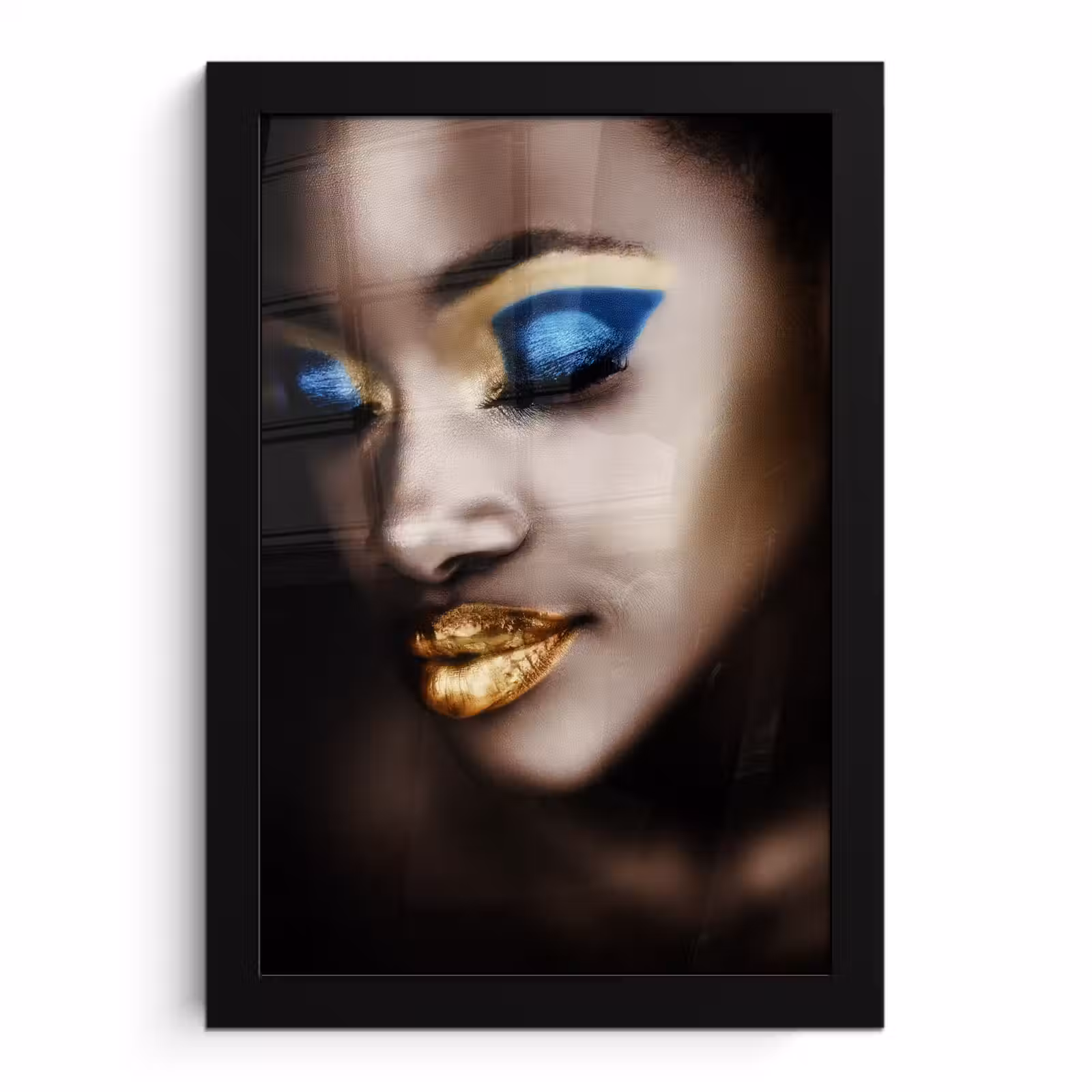 Poster met lijst - Black and Gold - Vrouw - Make up — 1