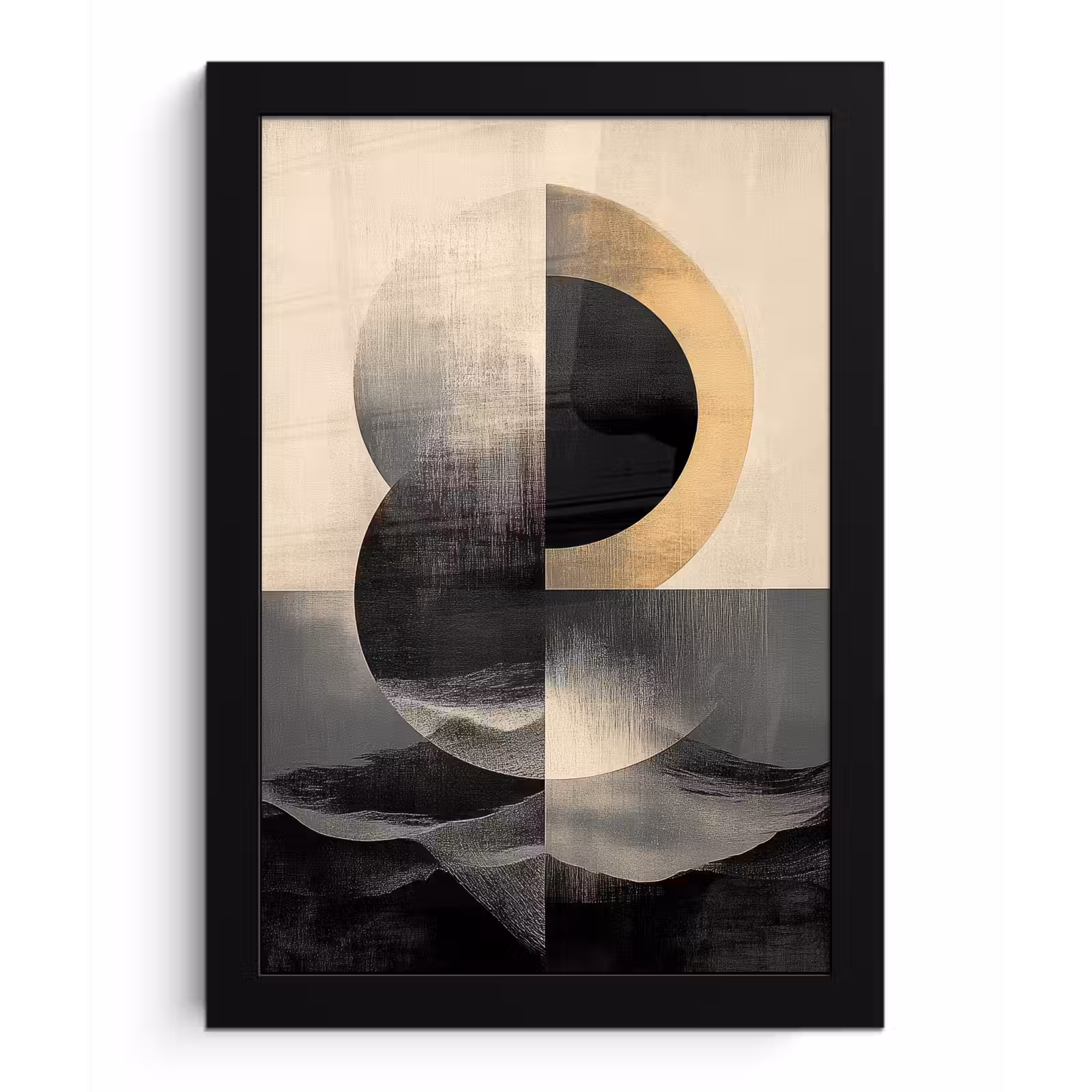 Poster met lijst - Cirkels - Schaduw - Abstract — 1