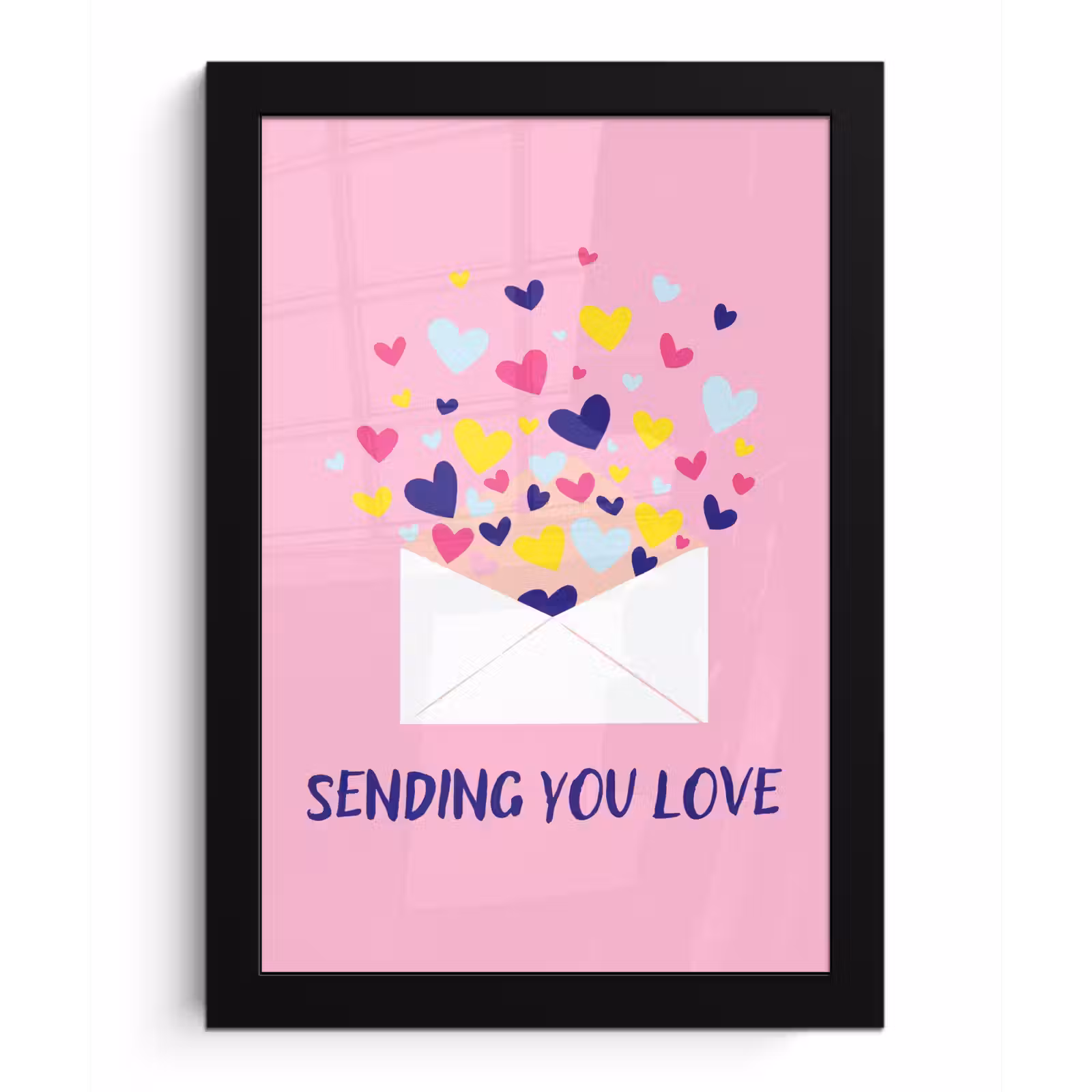 Poster met lijst - Envelop - Love - Hartjes - Valentijn — 1