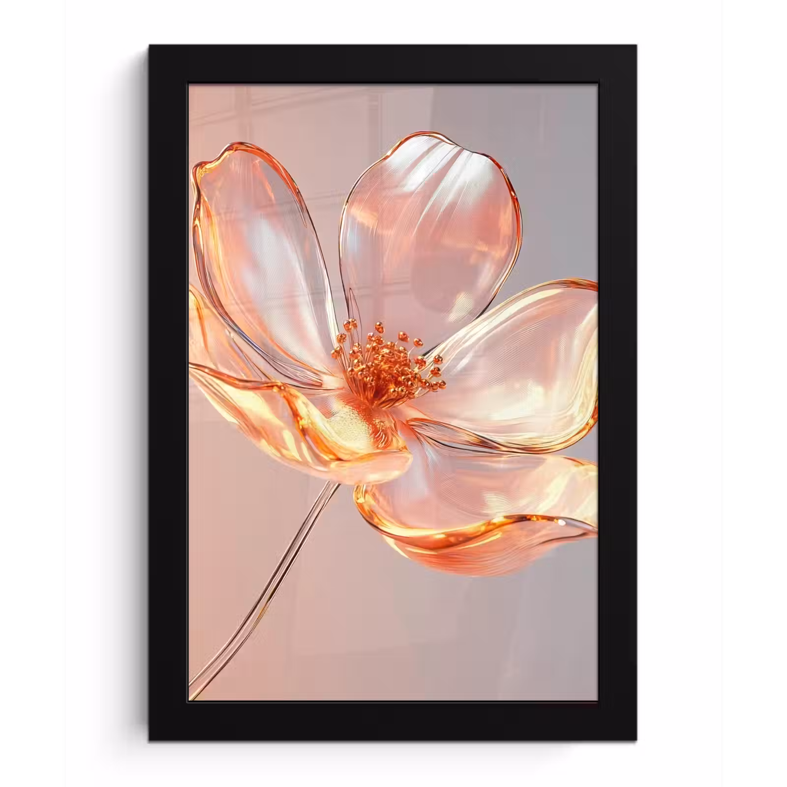 Poster met lijst - Glazen - Bloem - Roze — 1
