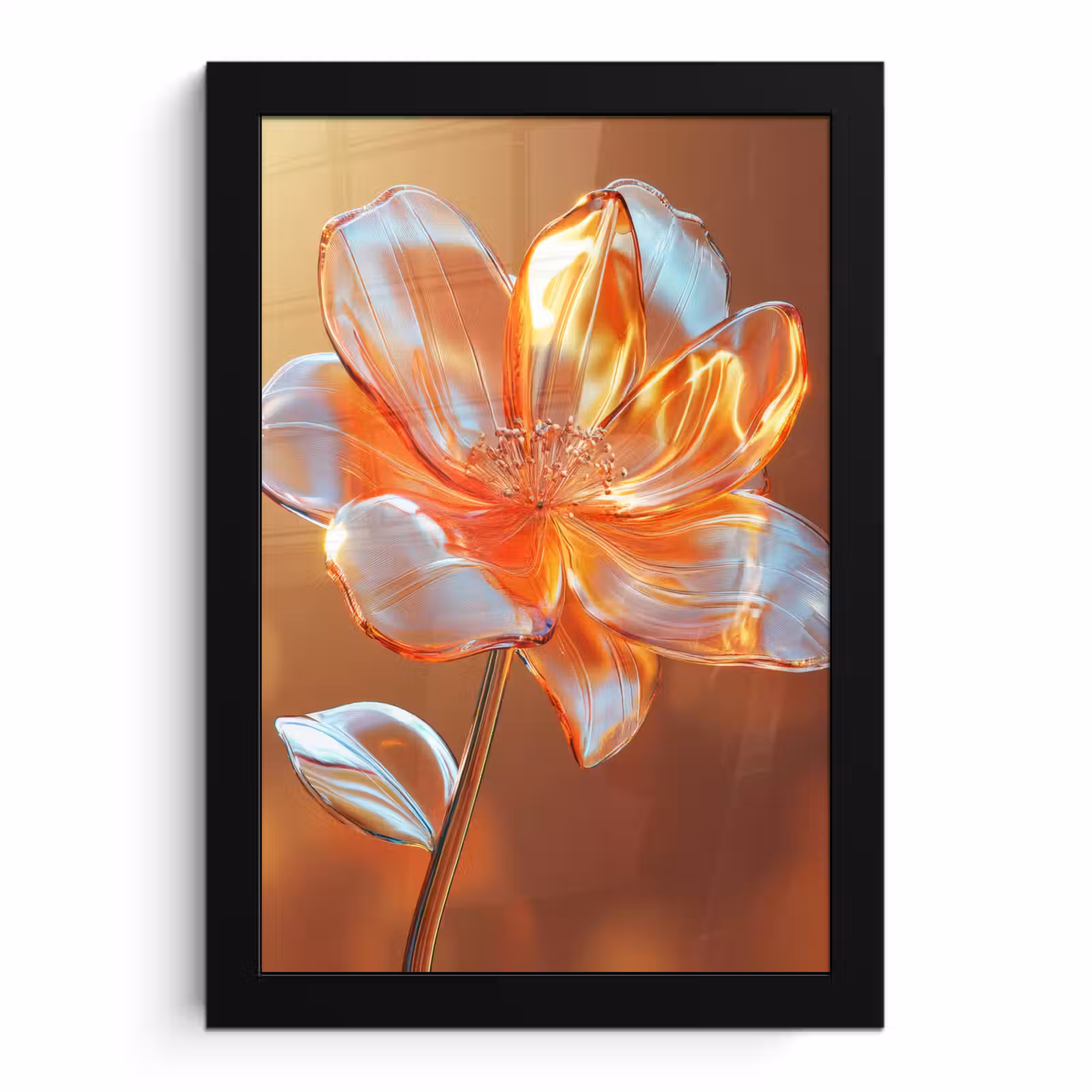 Poster met lijst - Glazen - Bloem - Zonlicht — 1