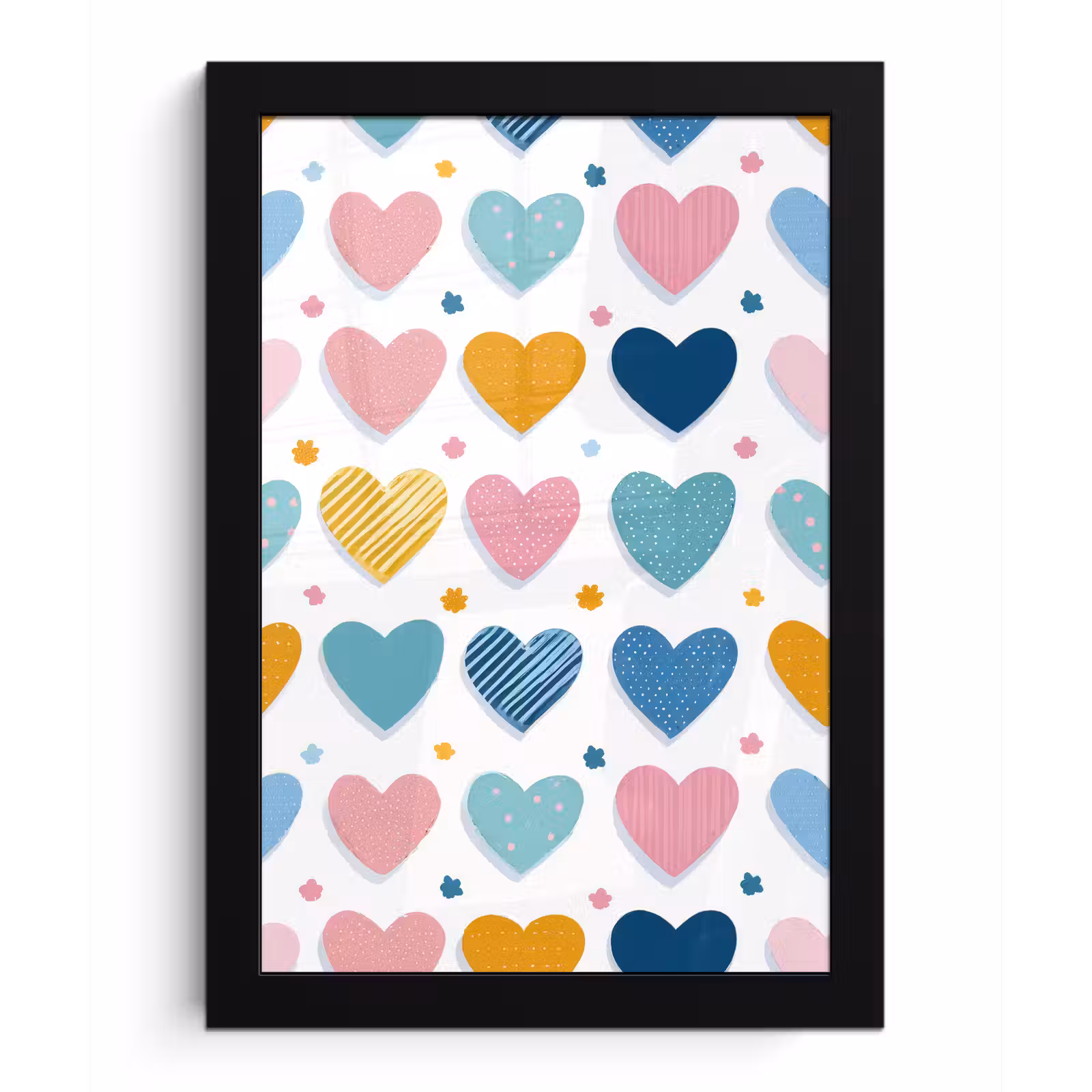 Poster met lijst - Hartjes - Pastel - Patroon — 1