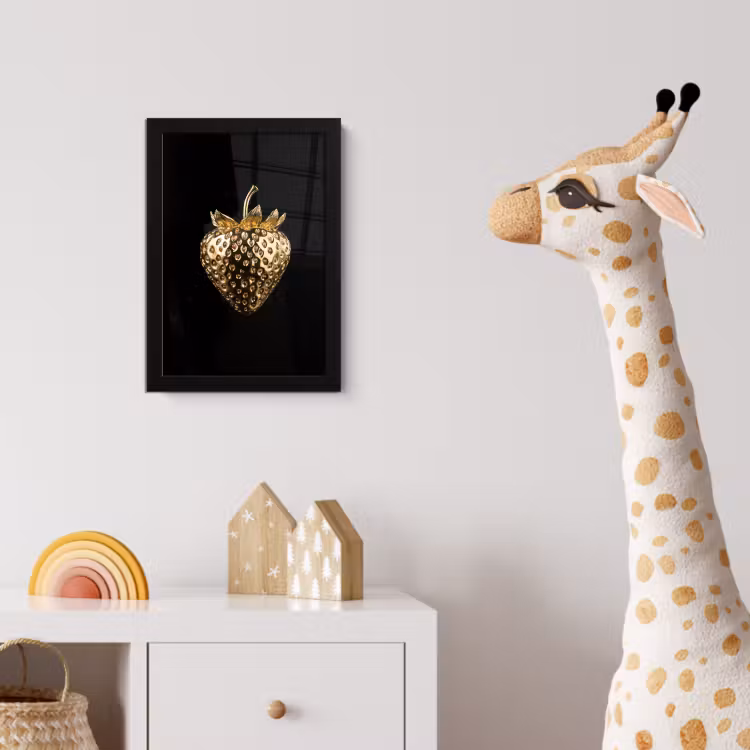 Poster met lijst - Aardbei - Goud - Zwart - Chrome — 5