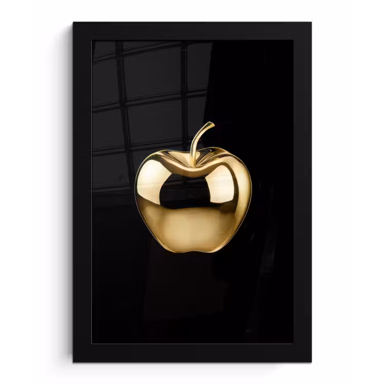 Poster met lijst - Appel - Goud - Chrome - Zwart — 1