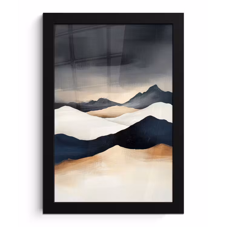 Poster met lijst - Bergen - Donkerblauw - Landschap — 1