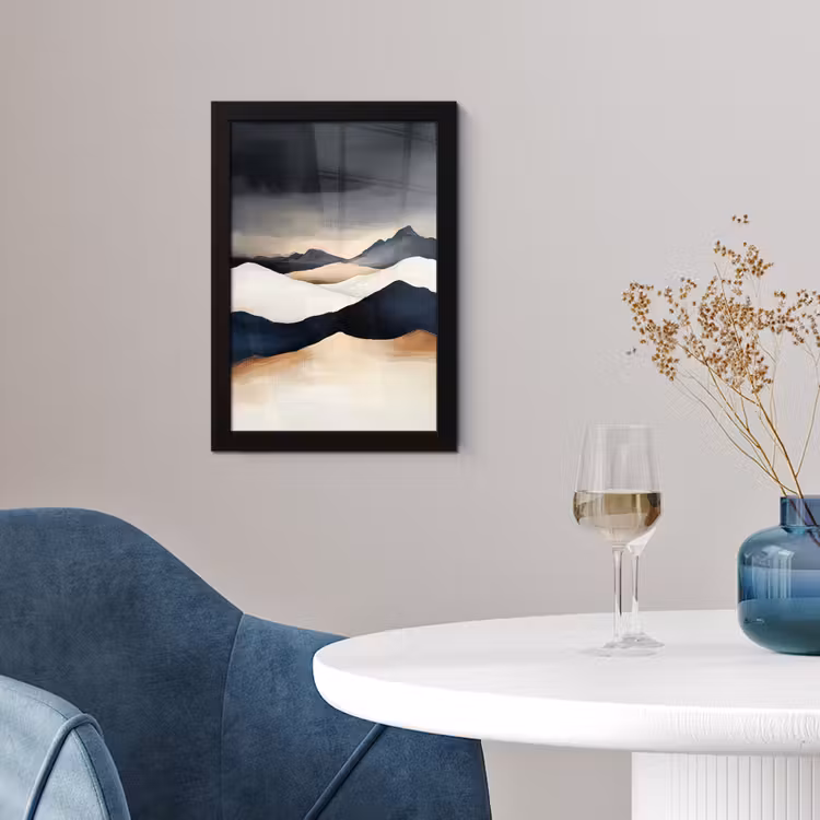 Poster met lijst - Bergen - Donkerblauw - Landschap — 2