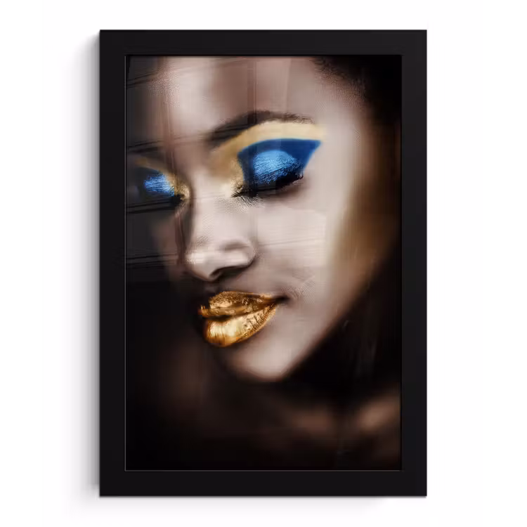 Poster met lijst - Black and Gold - Vrouw - Make up — 1
