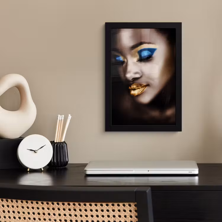 Poster met lijst - Black and Gold - Vrouw - Make up — 3