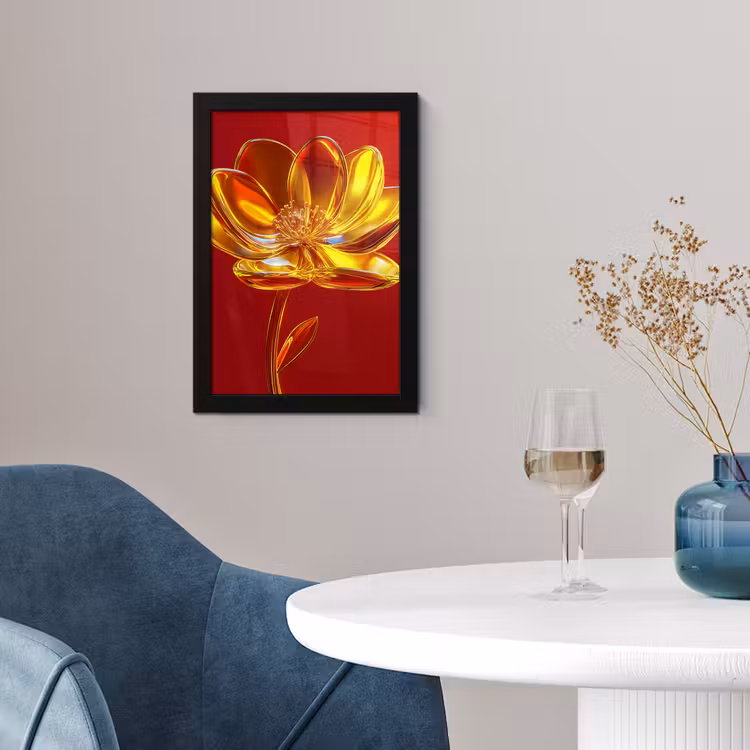 Poster met lijst - Bloem - Goud - Glazen — 2