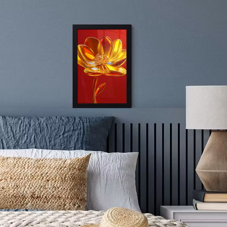 Poster met lijst - Bloem - Goud - Glazen — 4