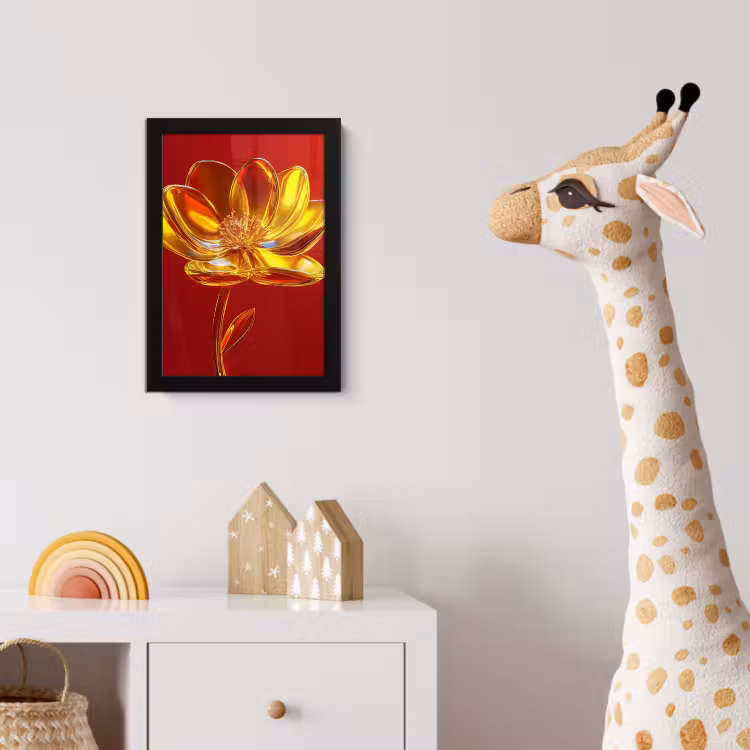 Poster met lijst - Bloem - Goud - Glazen — 5