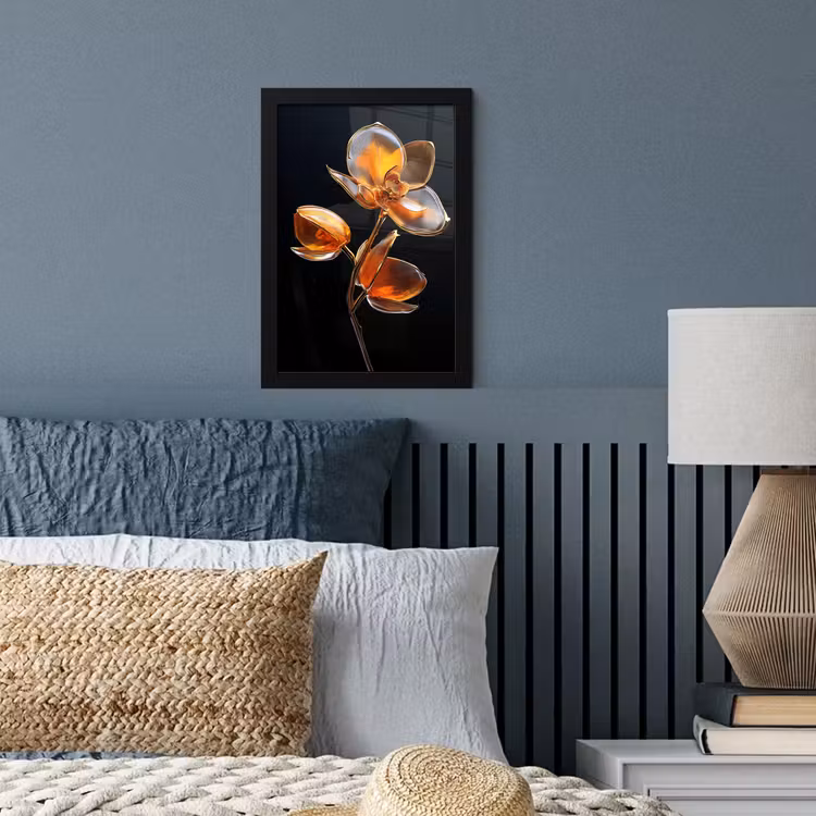 Poster met lijst - Bloem - Orchidee - Oranje — 4