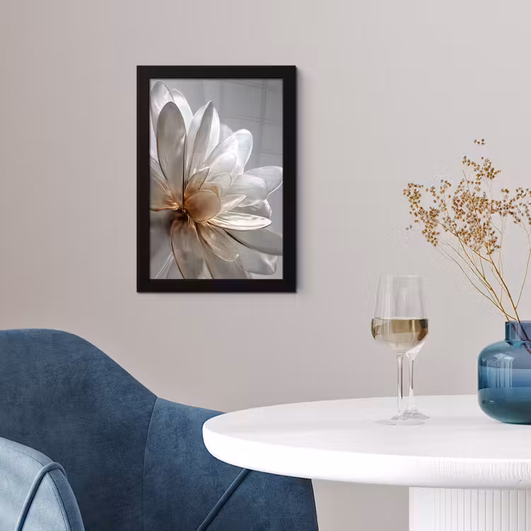 Poster met lijst - Bloem - Wit - Neutraal — 2