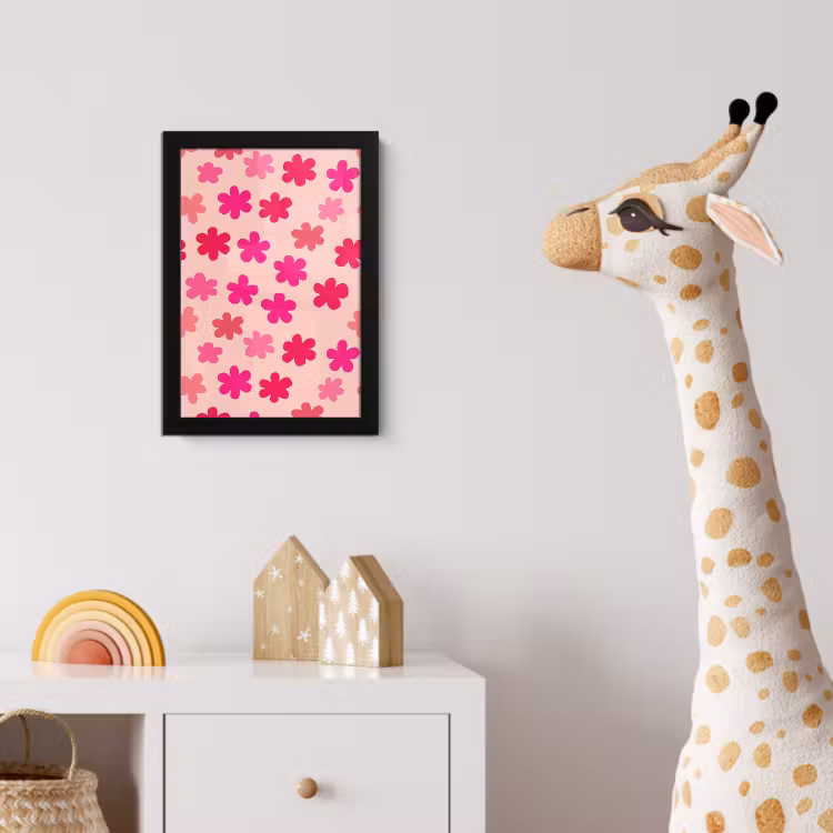 Poster met lijst - Bloemen - Patroon - Roze — 5