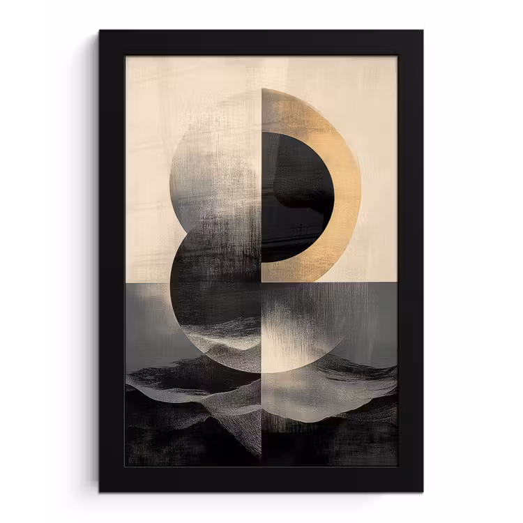 Poster met lijst - Cirkels - Schaduw - Abstract — 1