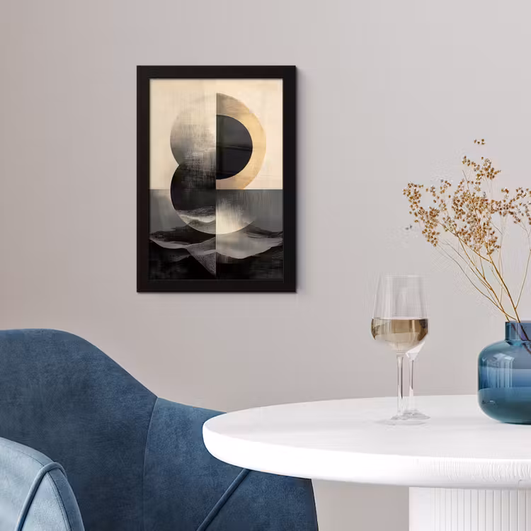 Poster met lijst - Cirkels - Schaduw - Abstract — 2