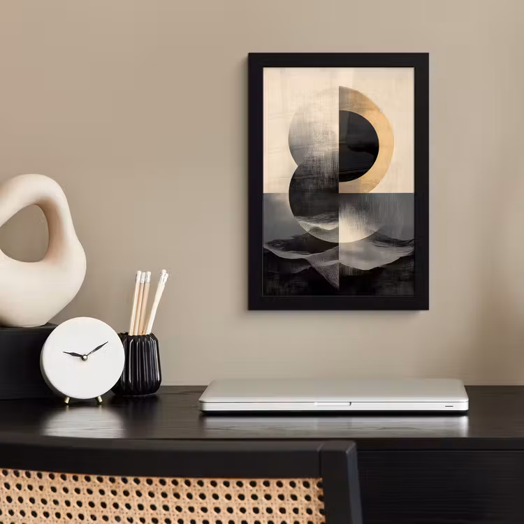 Poster met lijst - Cirkels - Schaduw - Abstract — 3