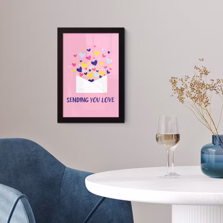 Poster met lijst - Envelop - Love - Hartjes - Valentijn — 2