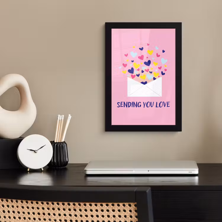 Poster met lijst - Envelop - Love - Hartjes - Valentijn — 3