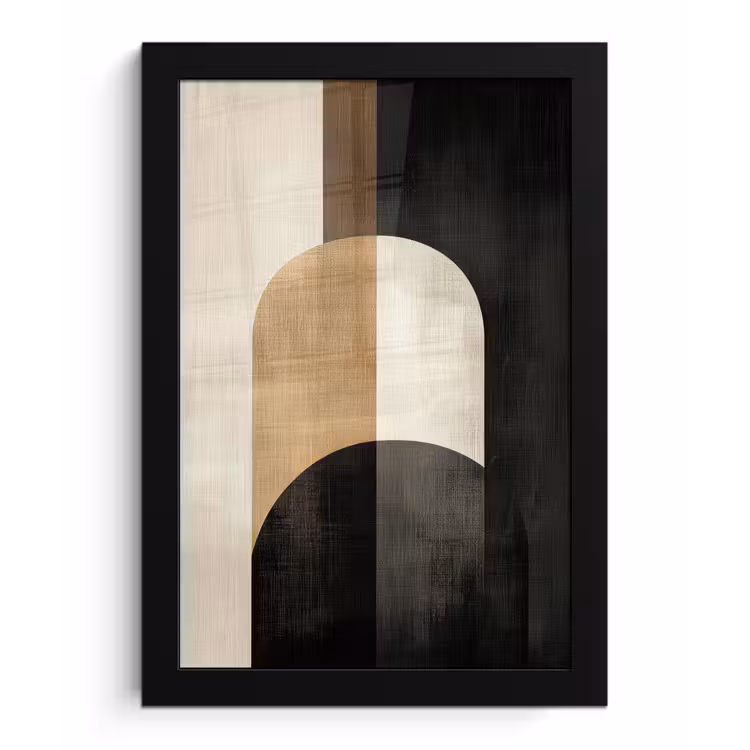 Poster met lijst - Geometrische - Vormen - Wit — 1