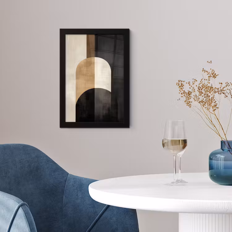 Poster met lijst - Geometrische - Vormen - Wit — 2