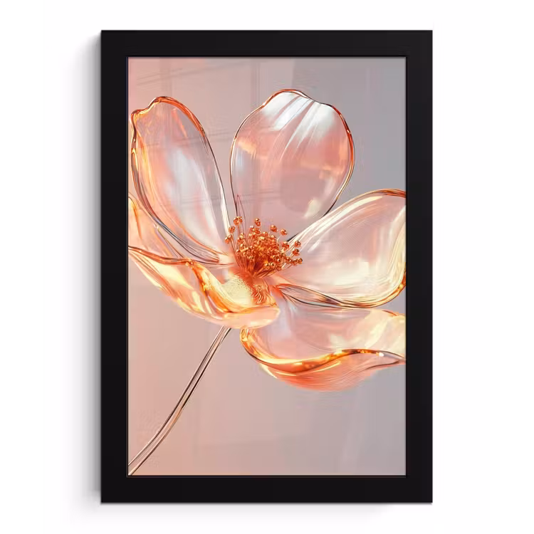 Poster met lijst - Glazen - Bloem - Roze — 1