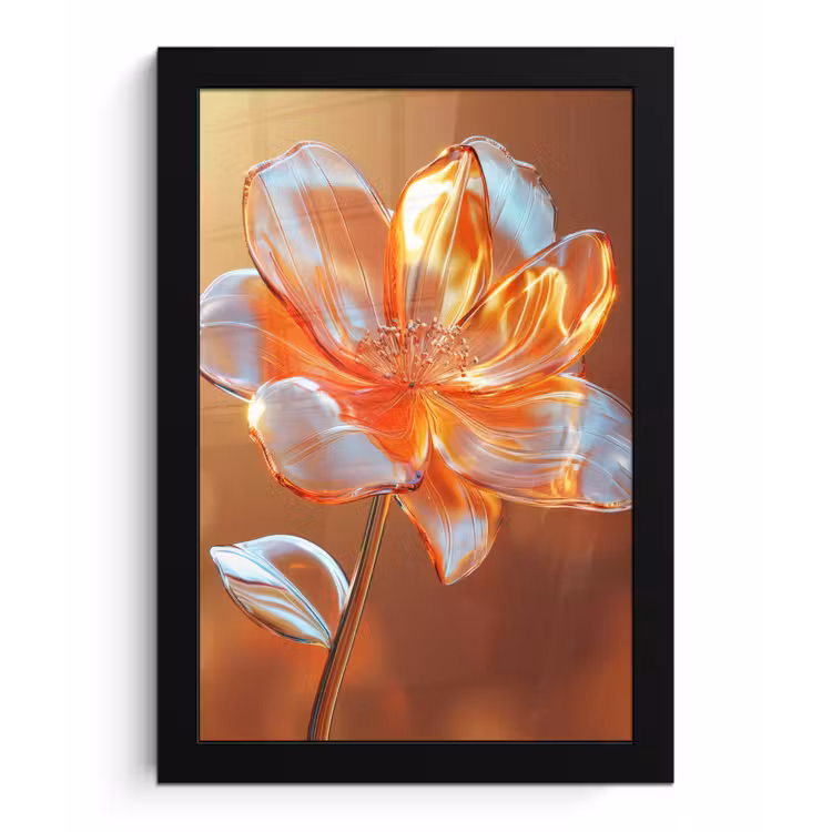 Poster met lijst - Glazen - Bloem - Zonlicht — 1
