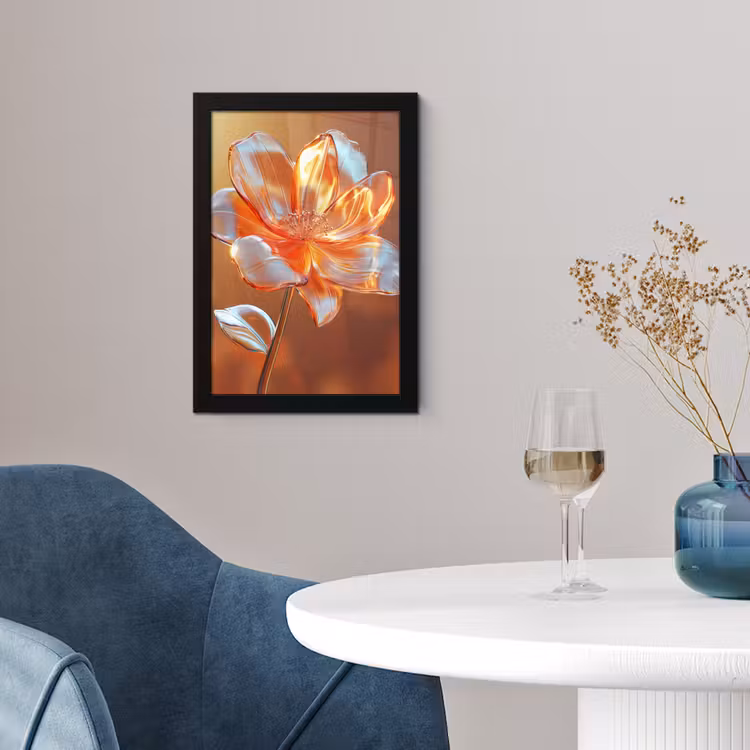 Poster met lijst - Glazen - Bloem - Zonlicht — 2