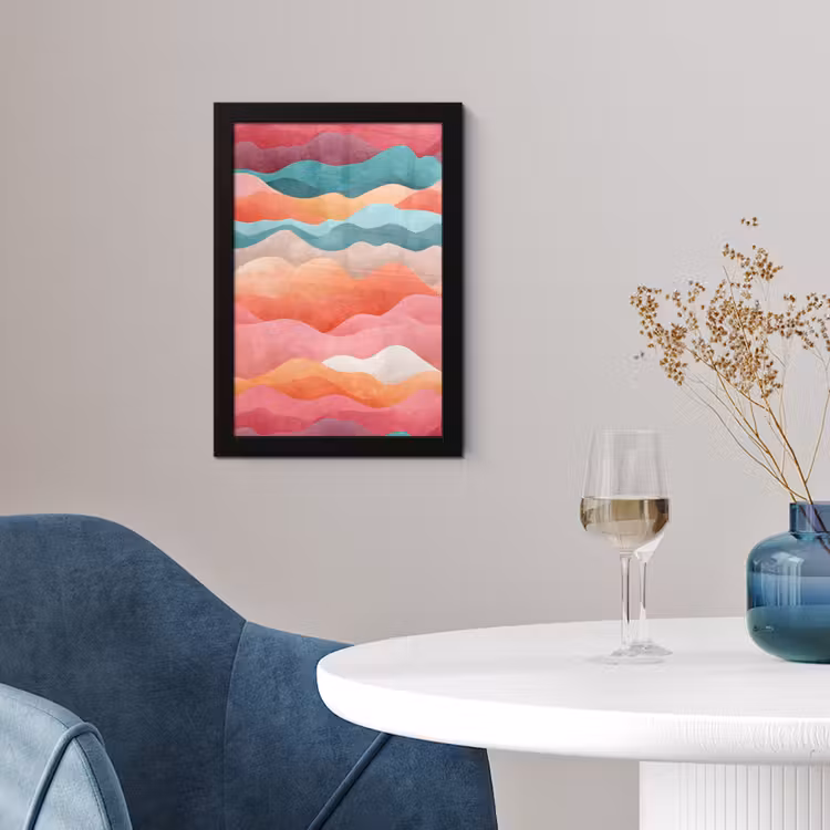Poster met lijst - Golven - Kleurrijk - Abstract — 2