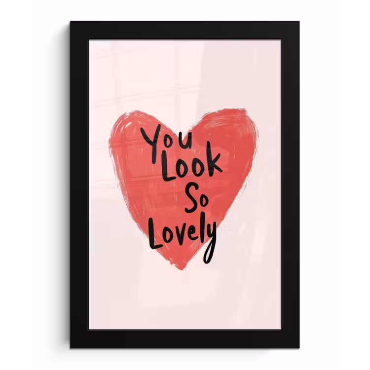 Poster met lijst - Hart - Rood - Valentijn — 1