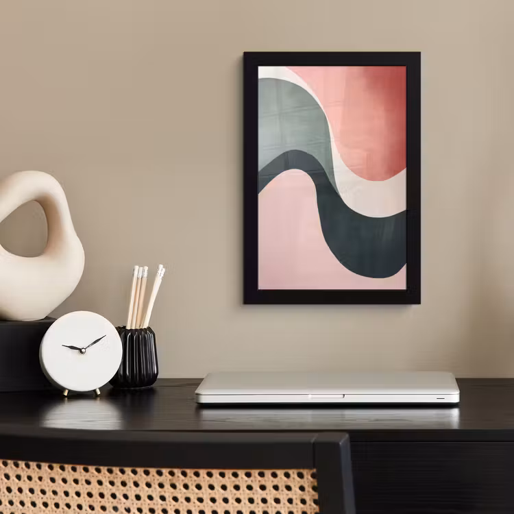 Poster met lijst - Abstract - Golven - Sierlijk - Roze — 3