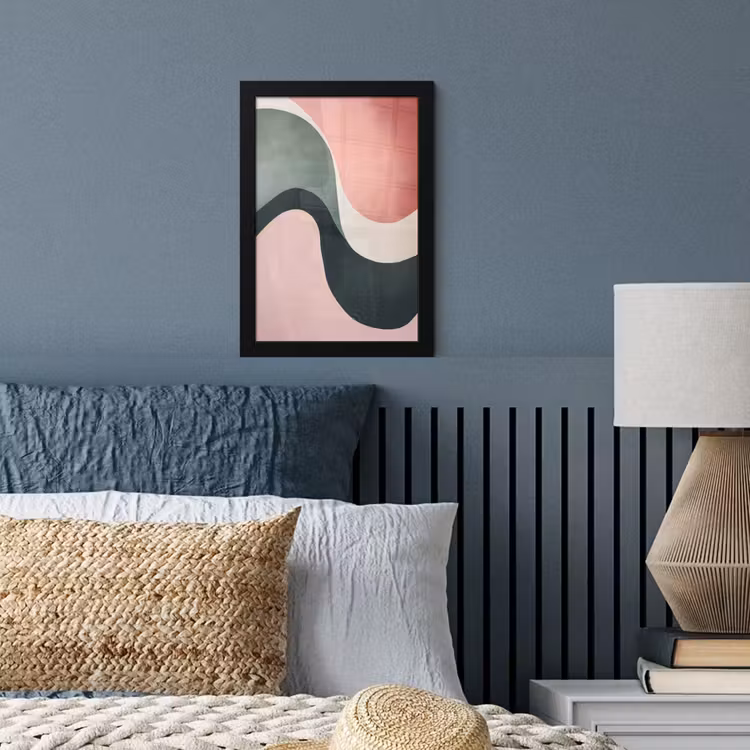 Poster met lijst - Abstract - Golven - Sierlijk - Roze — 4