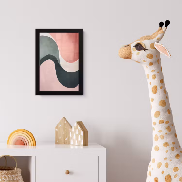 Poster met lijst - Abstract - Golven - Sierlijk - Roze — 5