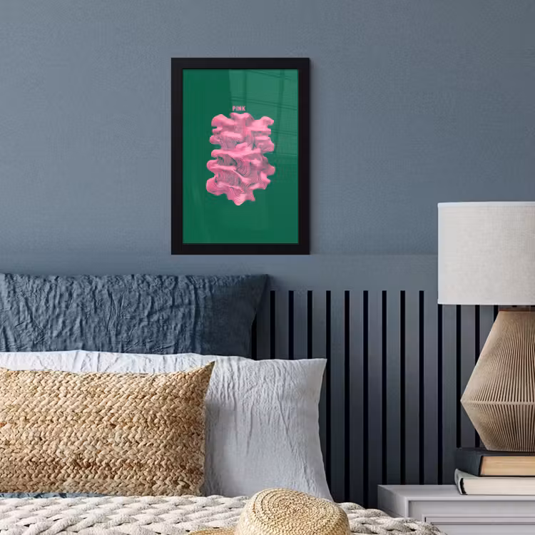 Poster met lijst - Abstract - Pink - Lijnen - Groen — 4