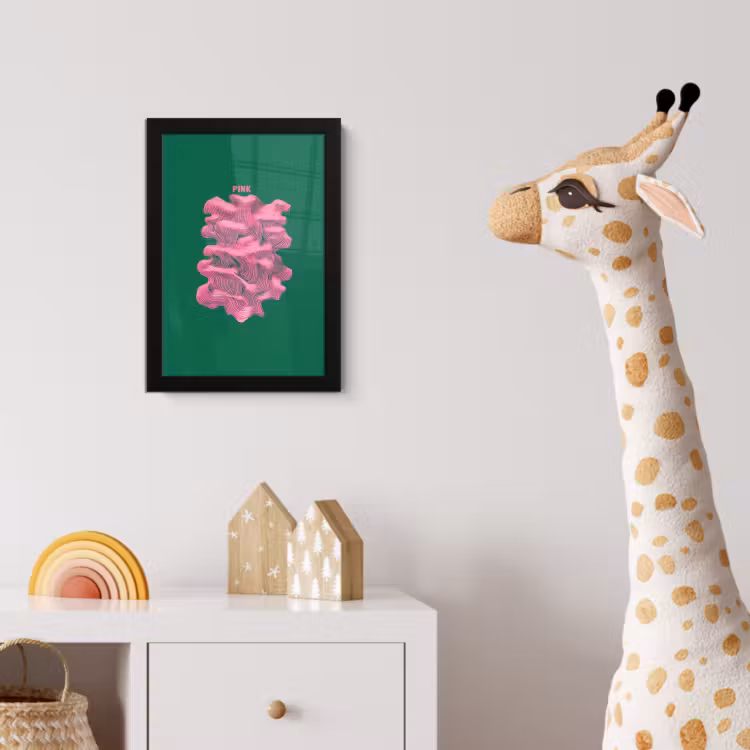 Poster met lijst - Abstract - Pink - Lijnen - Groen — 5
