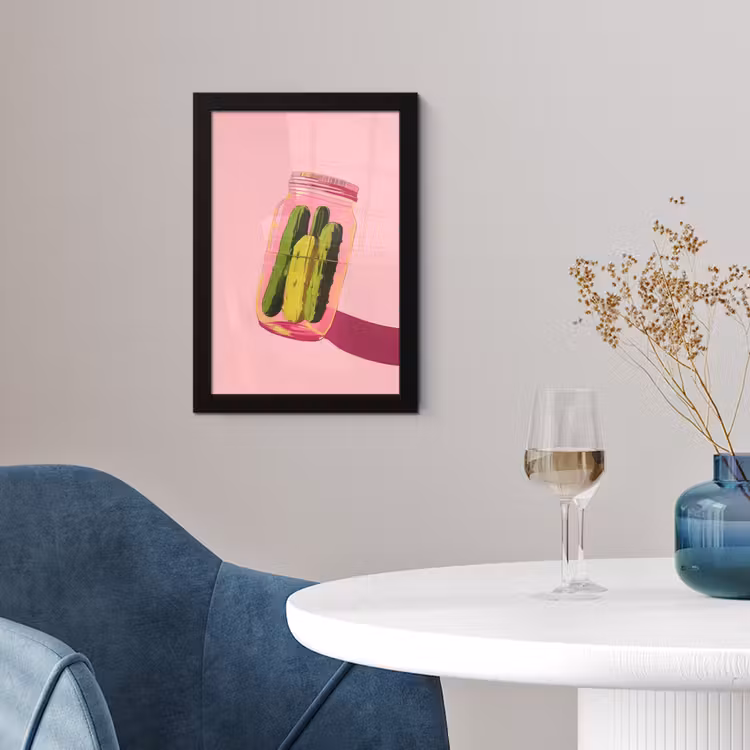 Poster met lijst - Augurken - Pot - Schaduw - Roze — 2