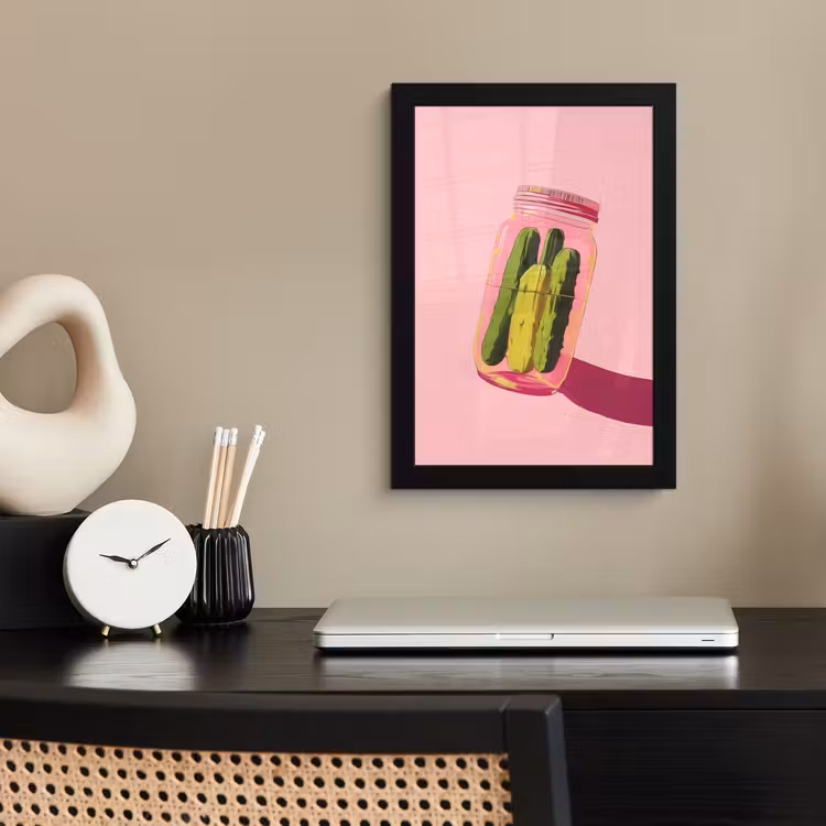 Poster met lijst - Augurken - Pot - Schaduw - Roze — 3