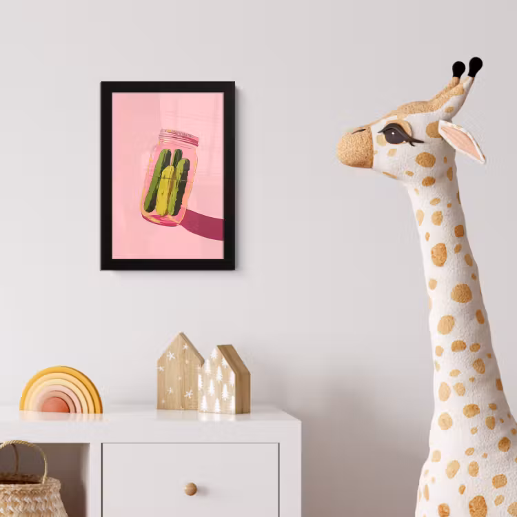 Poster met lijst - Augurken - Pot - Schaduw - Roze — 5