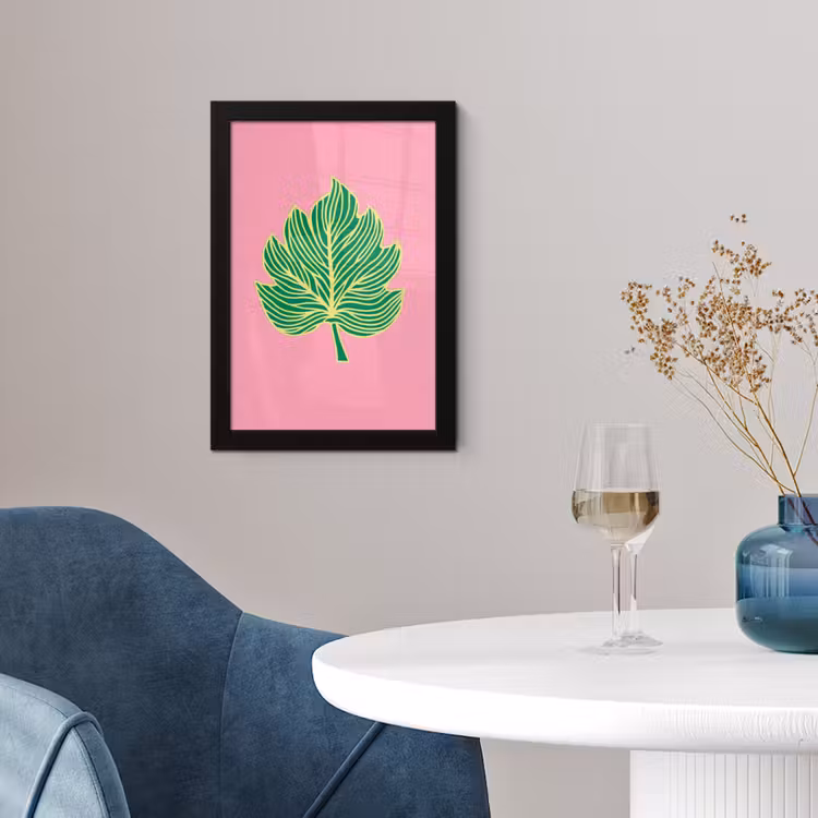 Poster met lijst - Blad - Groen - Illustratie - Minimalistisch — 2