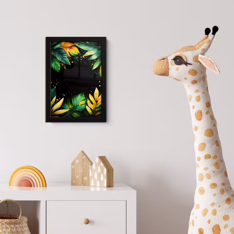 Poster met lijst - Bladeren - Groen - Geel - Verf - Jungle — 5