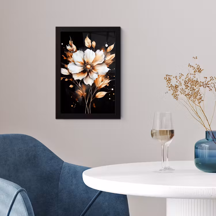 Poster met lijst - Bloem - Verf - Goud - Graffiti - Modern — 2