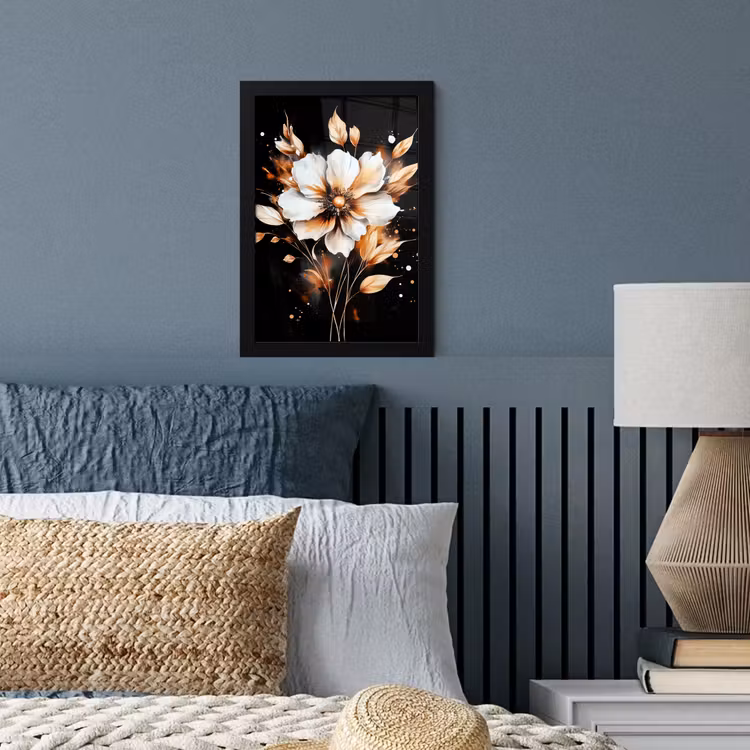 Poster met lijst - Bloem - Verf - Goud - Graffiti - Modern — 4
