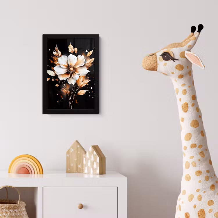 Poster met lijst - Bloem - Verf - Goud - Graffiti - Modern — 5