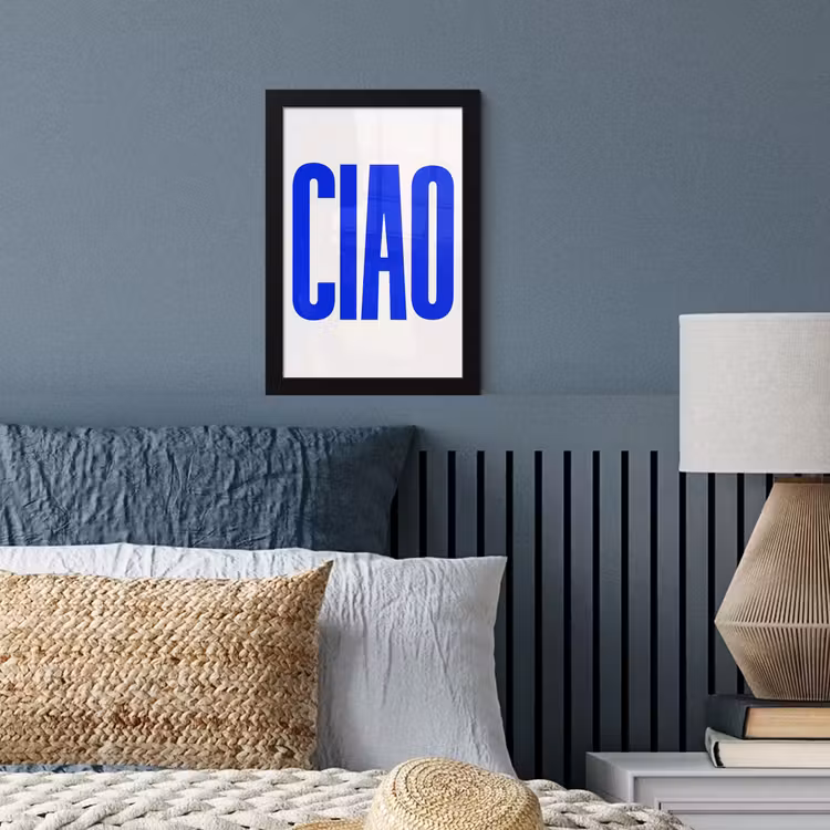 Poster met lijst - Ciao - Hoofdletters - Blauw - Minimalistisch — 4