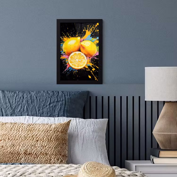 Poster met lijst - Citroen - Graffiti - Kleurrijk - Verf - Modern — 4