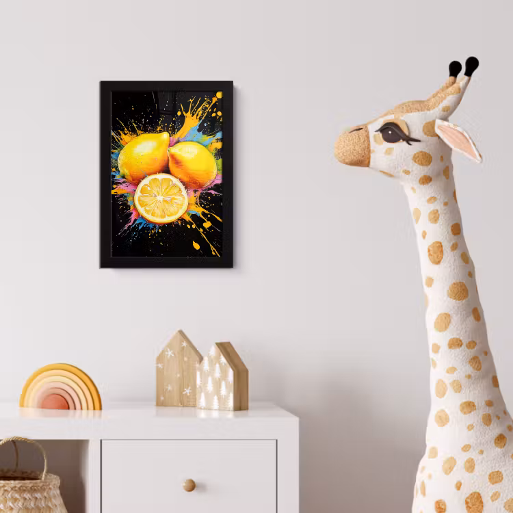 Poster met lijst - Citroen - Graffiti - Kleurrijk - Verf - Modern — 5