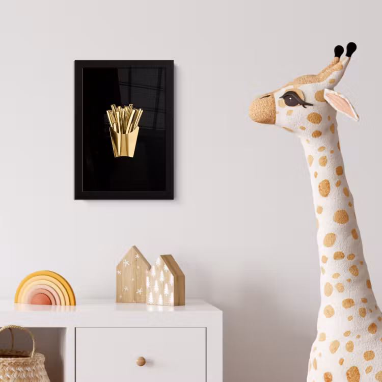 Poster met lijst - Friet - Goud - Chrome - Eten — 5